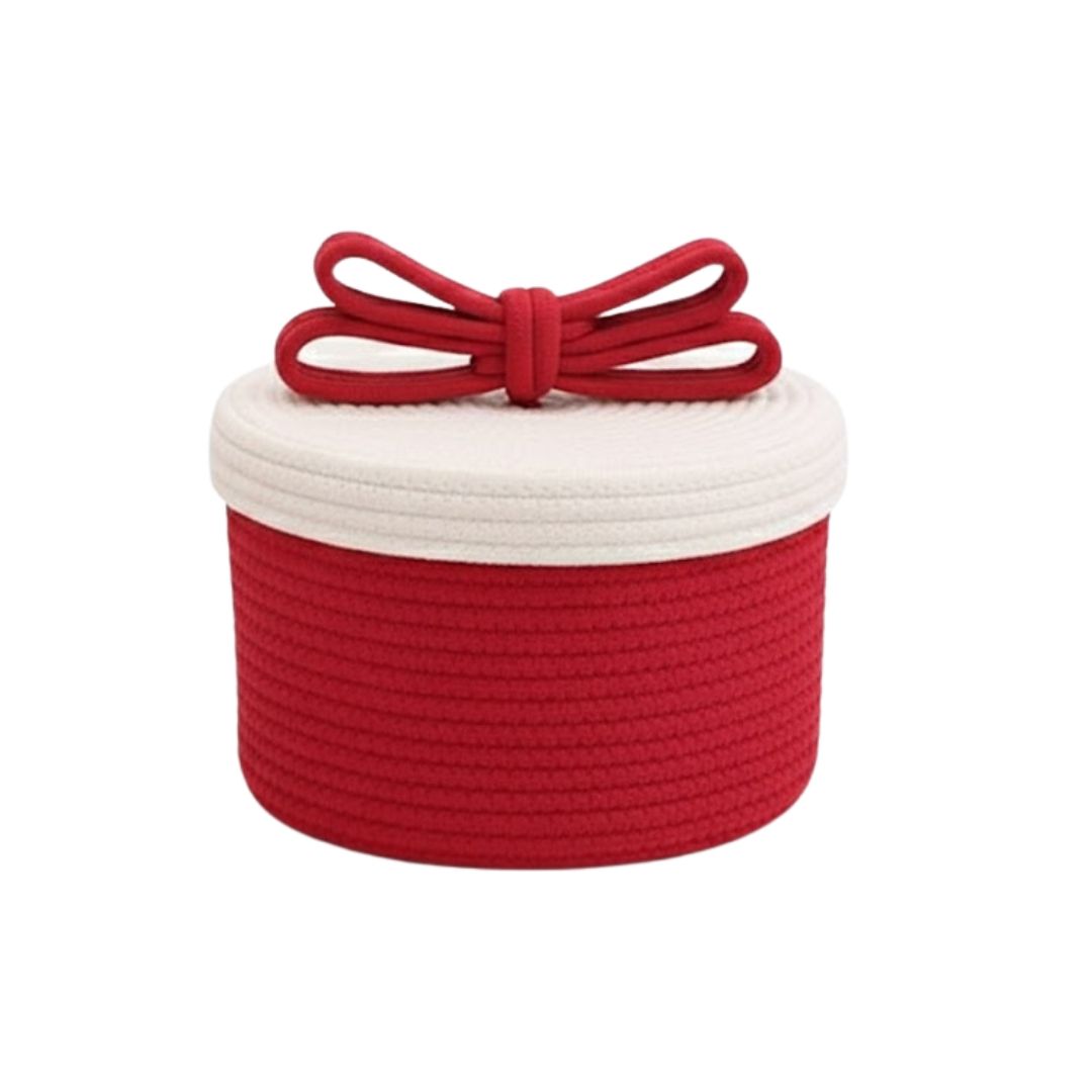 Stylish Bows Cotton Rope Baskets for Storage